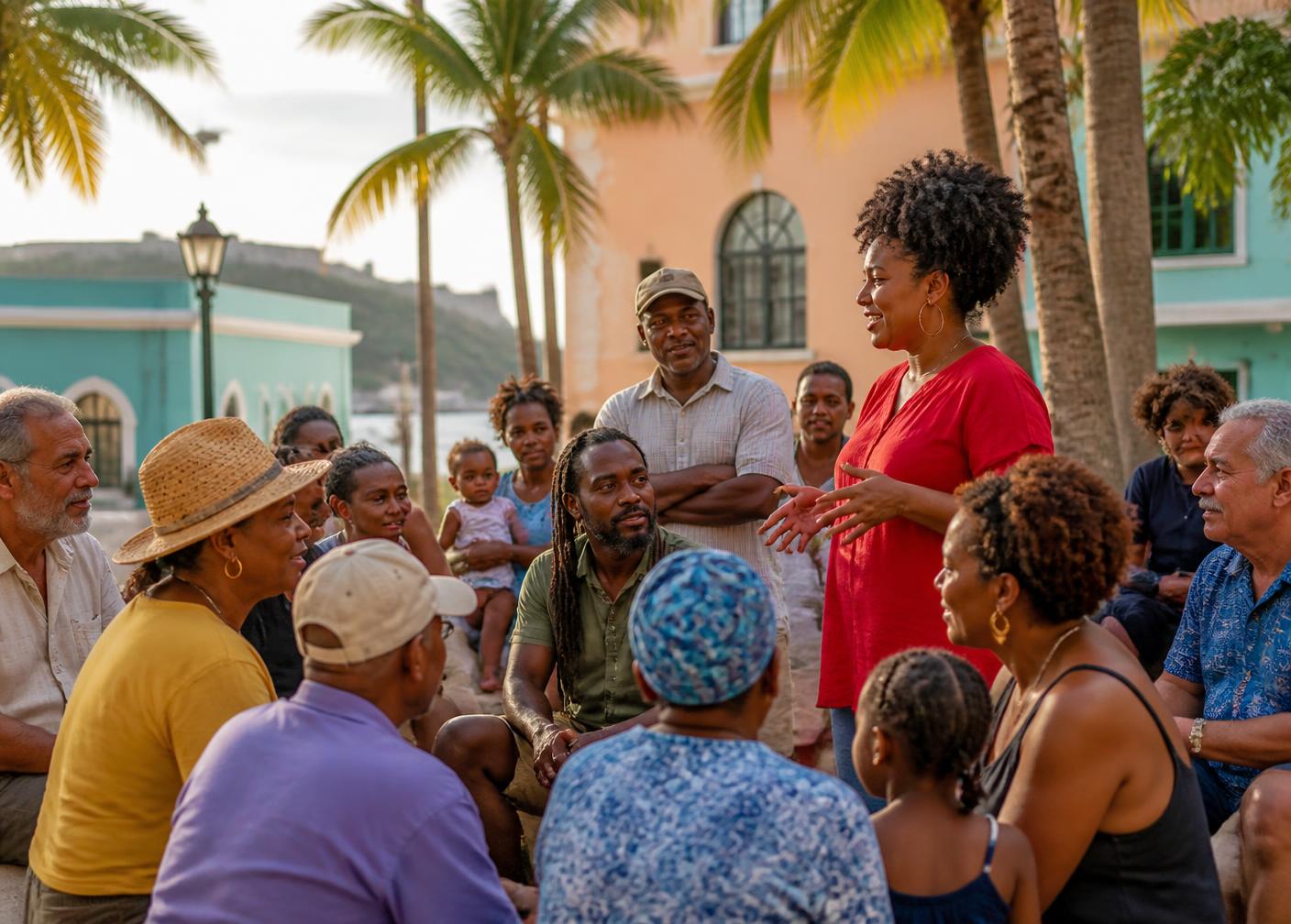 Virgin Islands residents gathered at a community meeting